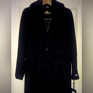 DKNY Full Length Wool Pea Coat